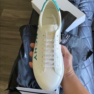 Givenchy White & Green Urban Knots Sneakers